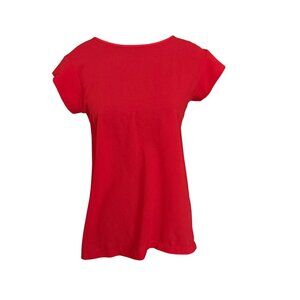 Mango Womens Red Short-Sleeve Back Keyhole Top XS/S